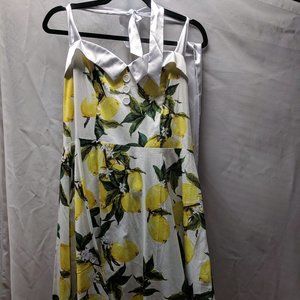 Lemon Print Swing Dress